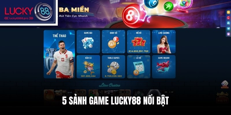 Các sảnh game có lượt truy cập cao tại Lucky88